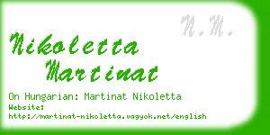 nikoletta martinat business card